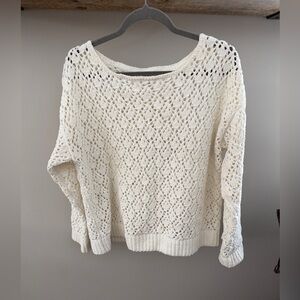 Lucky Brand Cream Crochet Sweater